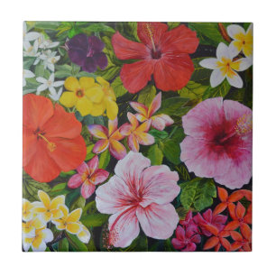 Tropical Flowers Tile