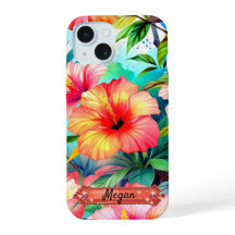 Tropical Flowers Vibrant Greens iPhone / iPad case