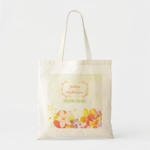 Tropical Flowers Wedding Bridesmaid Gift Tote Bag