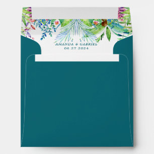 Tropical Flowers  Wedding Envelope