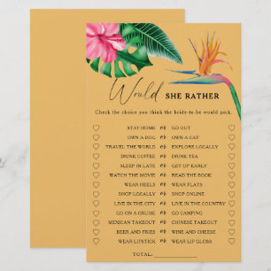 Tropical flowers - Would she rather bridal shower