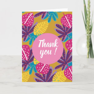 Tropical flowers yellow floral  - Folded  Card