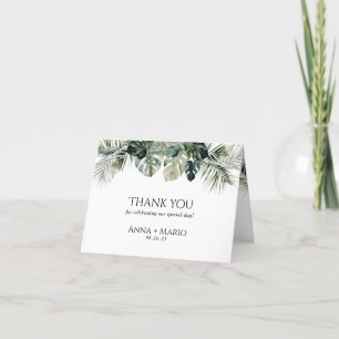 Tropical Folded Thank You Card – Botanical Design