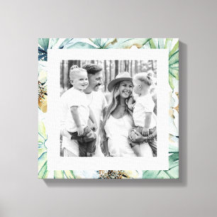 Tropical Foliage background Family Photo Canvas Print