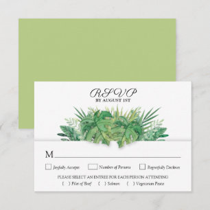 Tropical Foliage Botanical Wedding RSVP Card