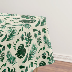 Tropical Foliage Chic Greenery & Leaves Pattern Tablecloth