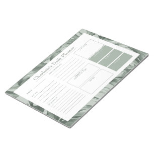 Tropical Foliage Custom Daily Desk Planner Notepad