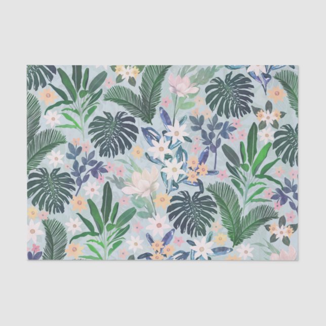 Tropical Foliage Floral Pattern Tissue Paper (Front)