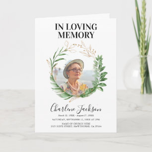 Tropical Foliage Funeral Program Order of Service Programme