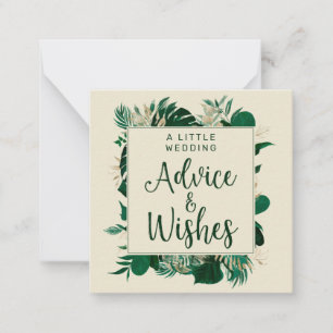 Tropical Foliage Leafy Wedding Advice & Wishes Card