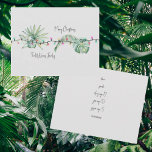 Tropical Foliage  & Lights Names Christmas Card<br><div class="desc">Simple Tropical Foliage Family Name & Names on back.  Message.</div>