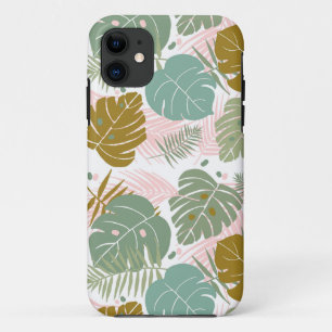 Tropical Foliage - Monstera And Palm Leaf Pattern iPhone 11 Case
