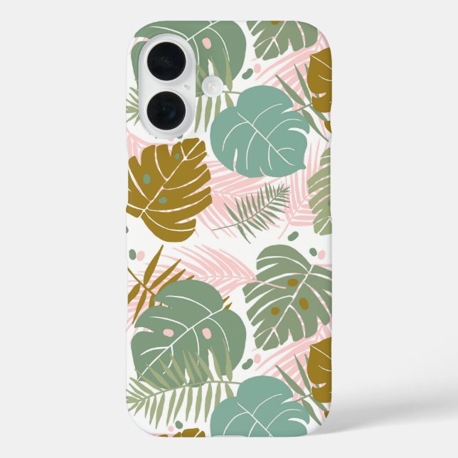 Tropical Foliage - Monstera And Palm Leaf Pattern Case-Mate iPhone Case (Back)