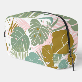 Tropical Foliage - Monstera And Palm Leaf Pattern Dopp Kit
