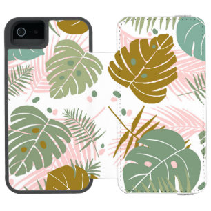 Tropical Foliage - Monstera And Palm Leaf Pattern Incipio Watson™ iPhone 5 Wallet Case