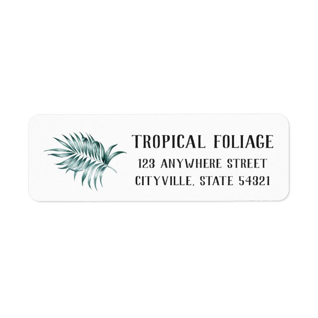 Tropical Foliage Palm Frond Leaf Return Address (Front)