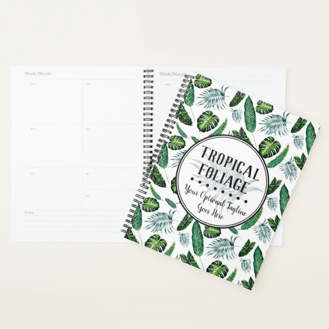 Tropical Foliage Palm Leaves & Greenery Watercolor Planner (Display)