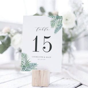 Tropical Foliage   Personalized Table Number Card
