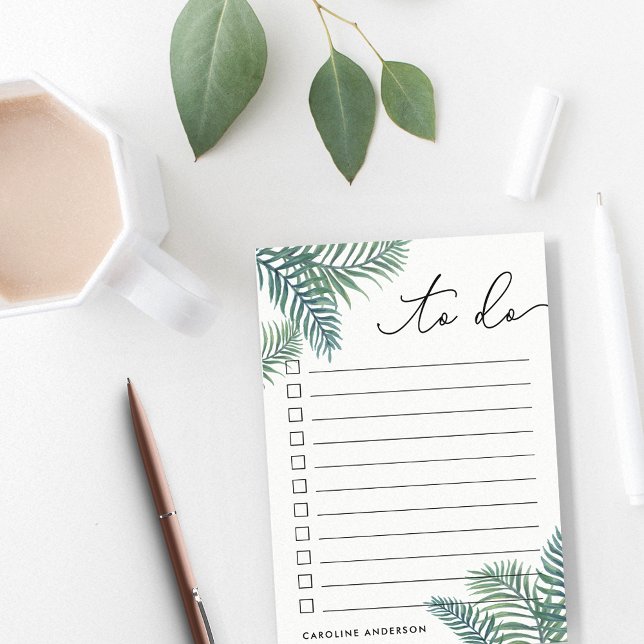 Tropical Foliage Personalized To-Do List Post-it Notes (Creator Uploaded)