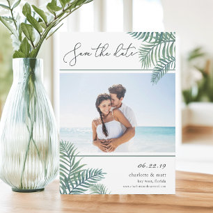 Tropical Foliage Photo Save the Date Card
