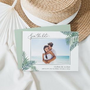 Tropical Foliage Photo Save the Date Card