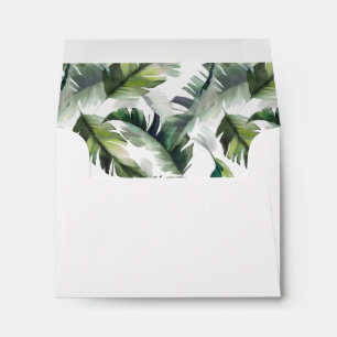 Tropical Foliage Pre-Printed Address RSVP Envelope