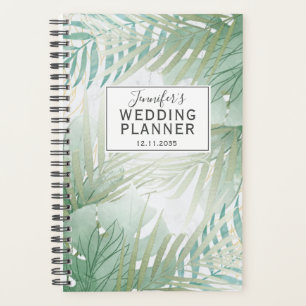 Tropical Foliage Sage Green Wedding Planner
