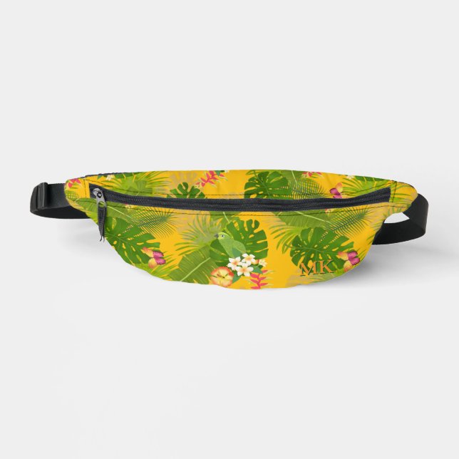 Tropical Foliage Summer Orange Bum Bags (Front)