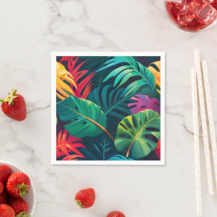 Tropical Foliage Watercolor Paradise Napkin