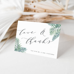 Tropical Foliage Wedding Thank You