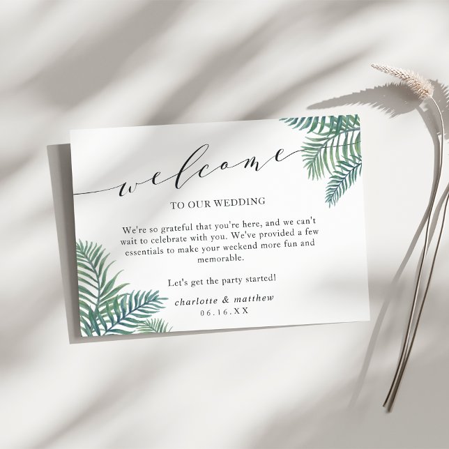 Tropical Foliage Wedding Welcome Cards (Creator Uploaded)