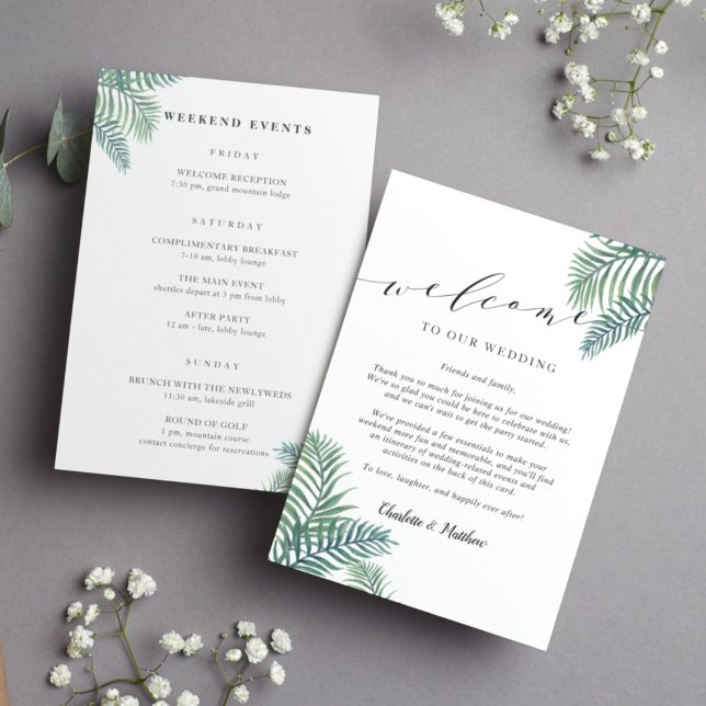 Tropical Foliage Wedding Welcome Letter (Creator Uploaded)