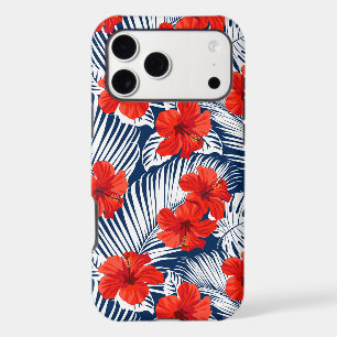 Tropical Foliage With Red Floral Hibiscus