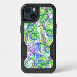 Tropical Foliage Yellow Pink Green Blue Lavender