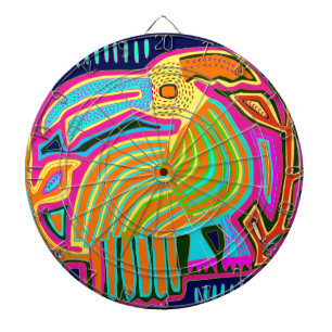Tropical Folk Art Parrot Dartboard