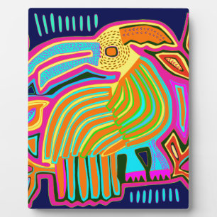 Tropical Folk Art Parrot Plaque