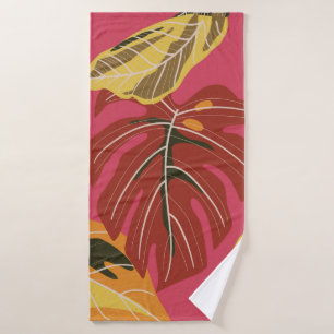 Tropical forest. Abstract nature illustration patt Bath Towel
