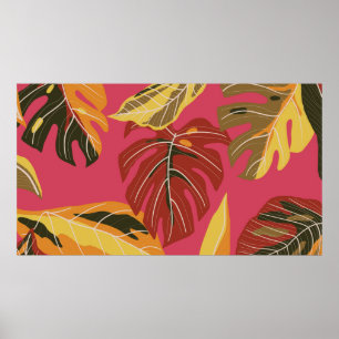 Tropical forest. Abstract nature illustration patt Poster