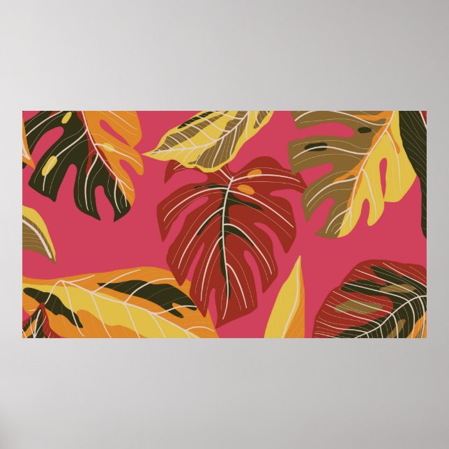 Tropical forest. Abstract nature illustration patt Poster (Front)