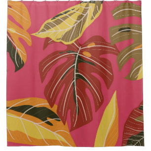 Tropical forest. Abstract nature illustration patt Shower Curtain