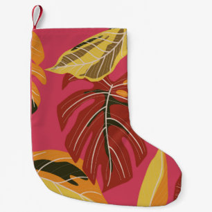Tropical forest. Abstract nature illustration patt Small Christmas Stocking