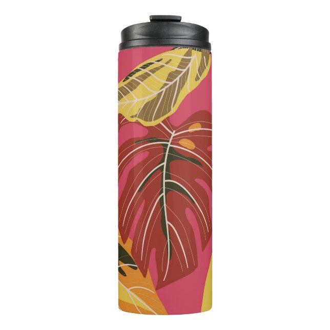 Tropical forest. Abstract nature illustration patt Thermal Tumbler (Front)