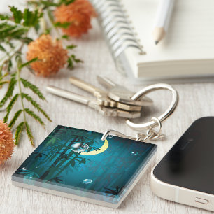 Tropical Forest At Night Keychain