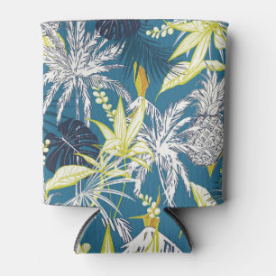 Tropical Forest: Colorful Hand Drawn. Can Cooler