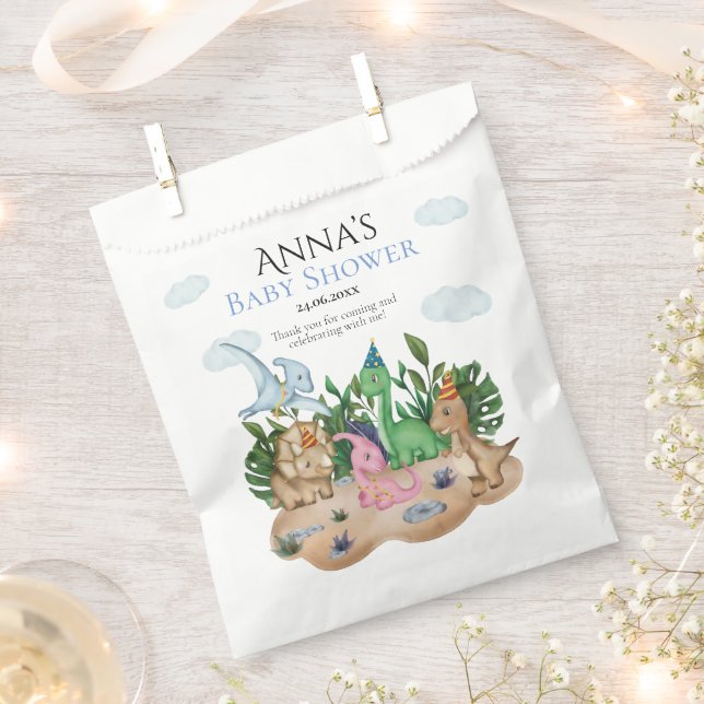 Tropical Forest Dinosaurs Baby Shower! Roar! Favour Bags (Clipped)