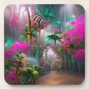 Tropical Forest Hard Plastic Coaster