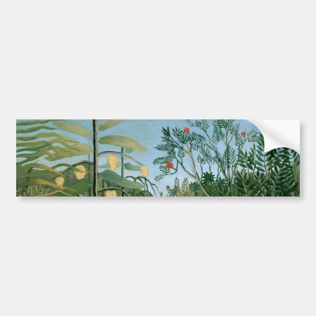 Tropical Forest, Henri Rousseau Bumper Sticker (Front)