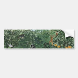 Tropical Forest With Apes and Snake (Rousseau) Bumper Sticker