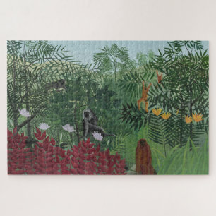 Tropical Forest With Apes and Snake (Rousseau) Jigsaw Puzzle