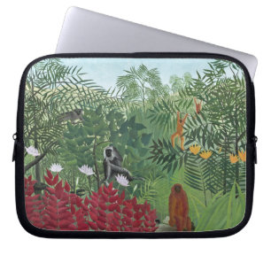 Tropical Forest with Monkeys, 1910 (oil on canvas) Laptop Sleeve